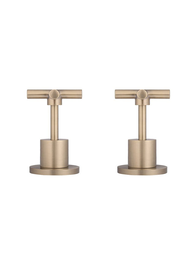 Round Cross Handle Jumper Valve Wall Tap Assemblies - Champagne (SKU: MW08JL-CH) by Meir
