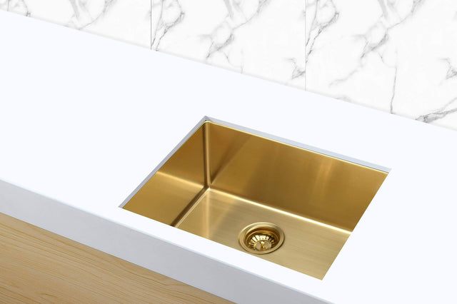 Kitchen Sink - Single Bowl 380 x 440 - Brushed Bronze Gold (SKU: MKSP-S380440-BB) by Meir