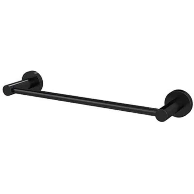 Round Single Towel Rail 300 mm - Matt Black