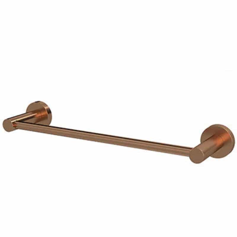 Round Single Towel Rail 300 mm - Lustre Bronze