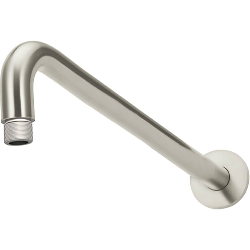 Round Wall Shower Curved Arm 400 mm - Brushed Nickel