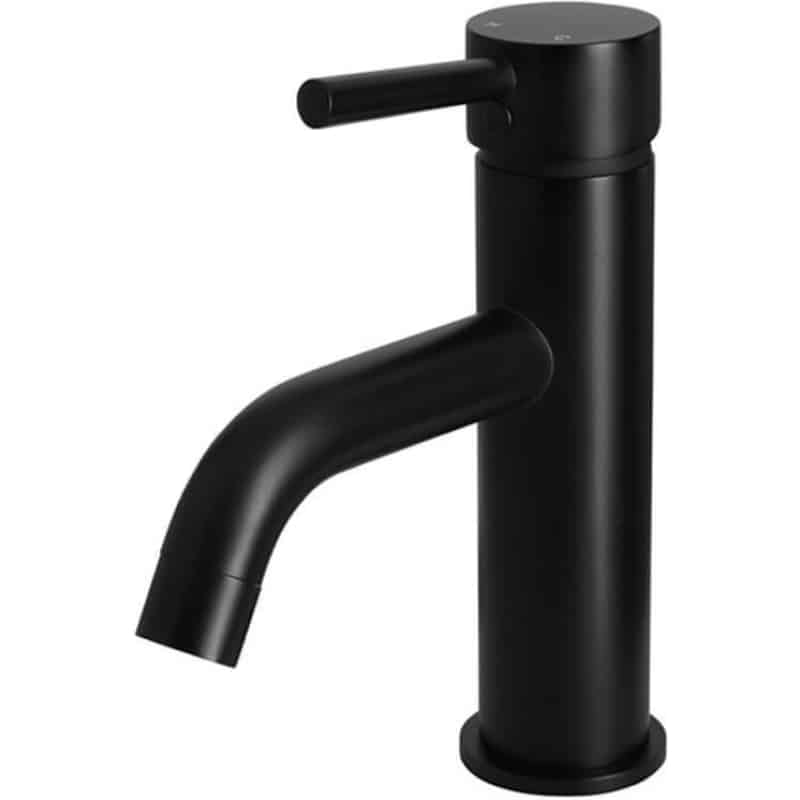 Round Basin Mixer Curved - Matte Black