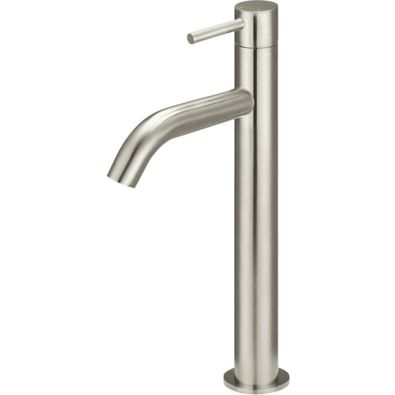 Piccola Tall Basin Mixer Tap with 130mm Spout - PVD Brushed Nickel