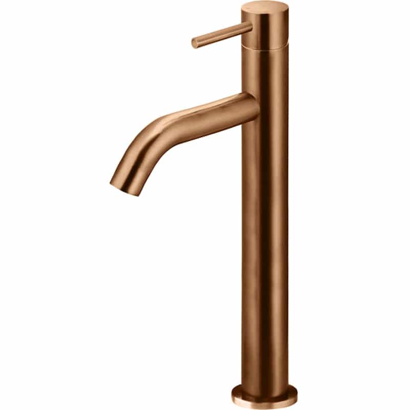Piccola Tall Basin Mixer Tap with 130mm Spout - Lustre Bronze