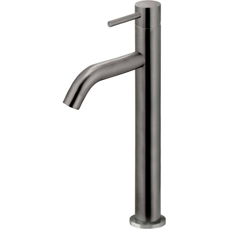 Piccola Tall Basin Mixer Tap with 130mm Spout - Gun Metal