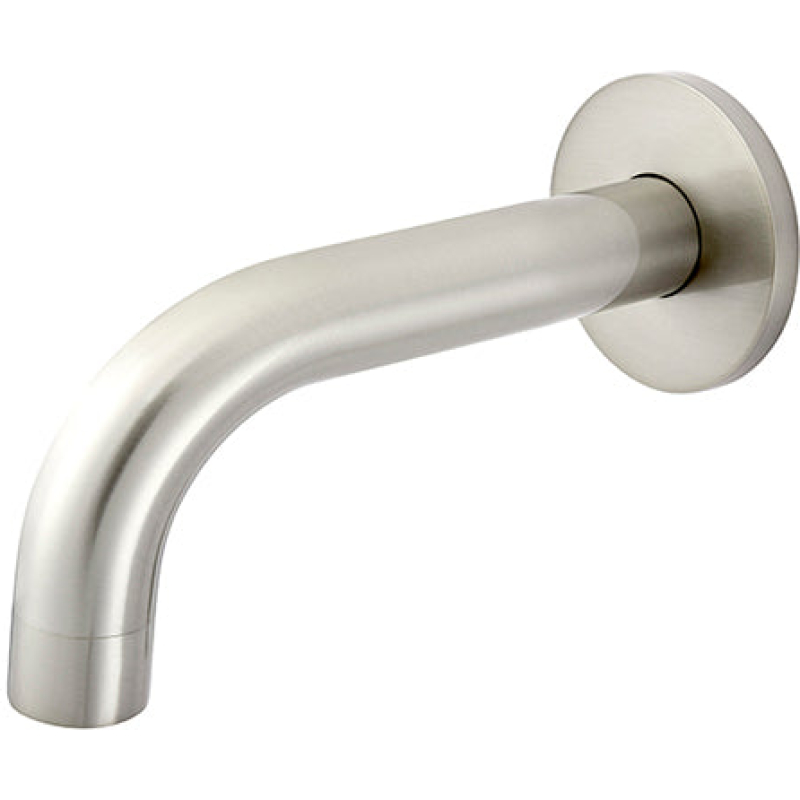 Round Curved Basin Spout 130 mm - Brushed Nickel