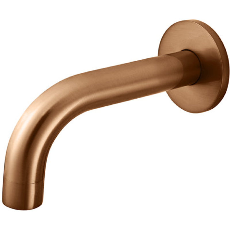 Round Curved Basin Spout 130 mm - Lustre Bronze