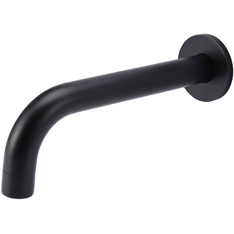 Round Curved Basin Wall Spout - Matte Black