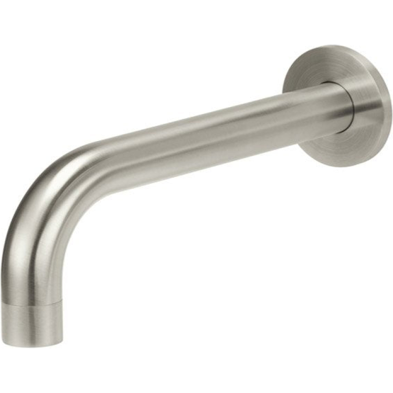 Round Curved Basin Wall Spout - Brushed Nickel