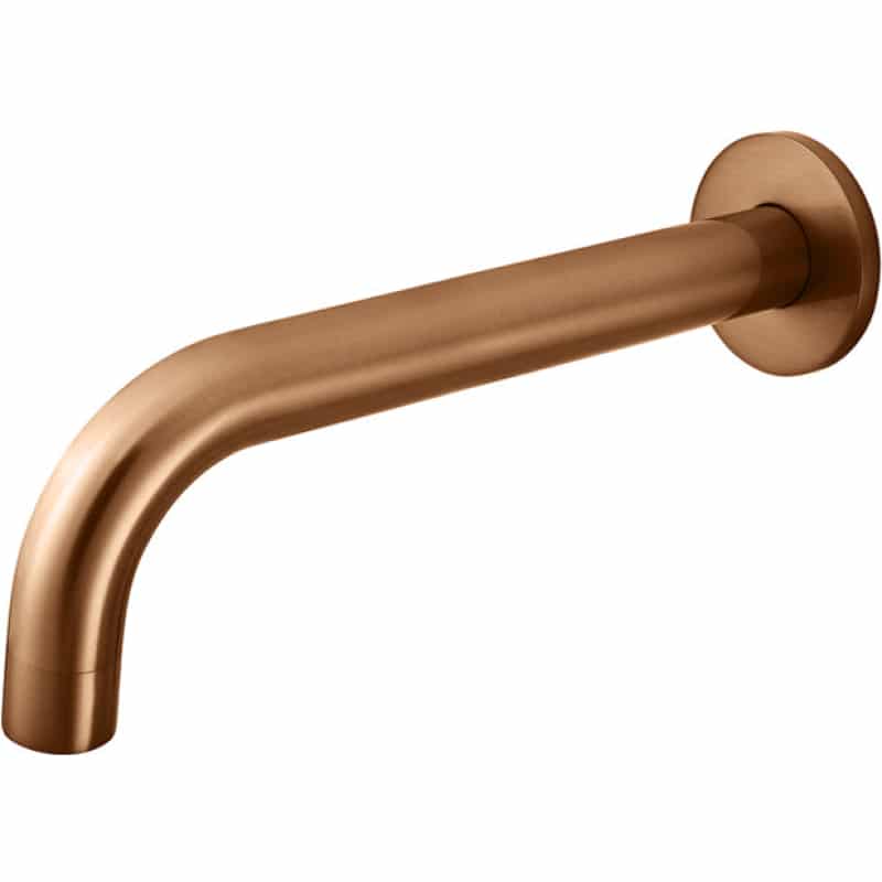 Round Curved Basin Wall Spout - Lustre Bronze