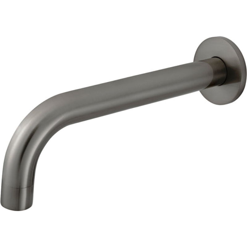 Round Curved Basin Wall Spout - Gun Metal