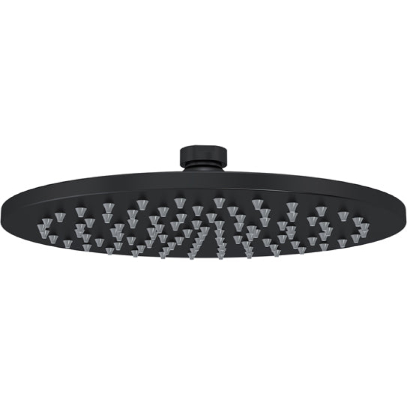 Round Shower Rose 200mm - Matte Black
