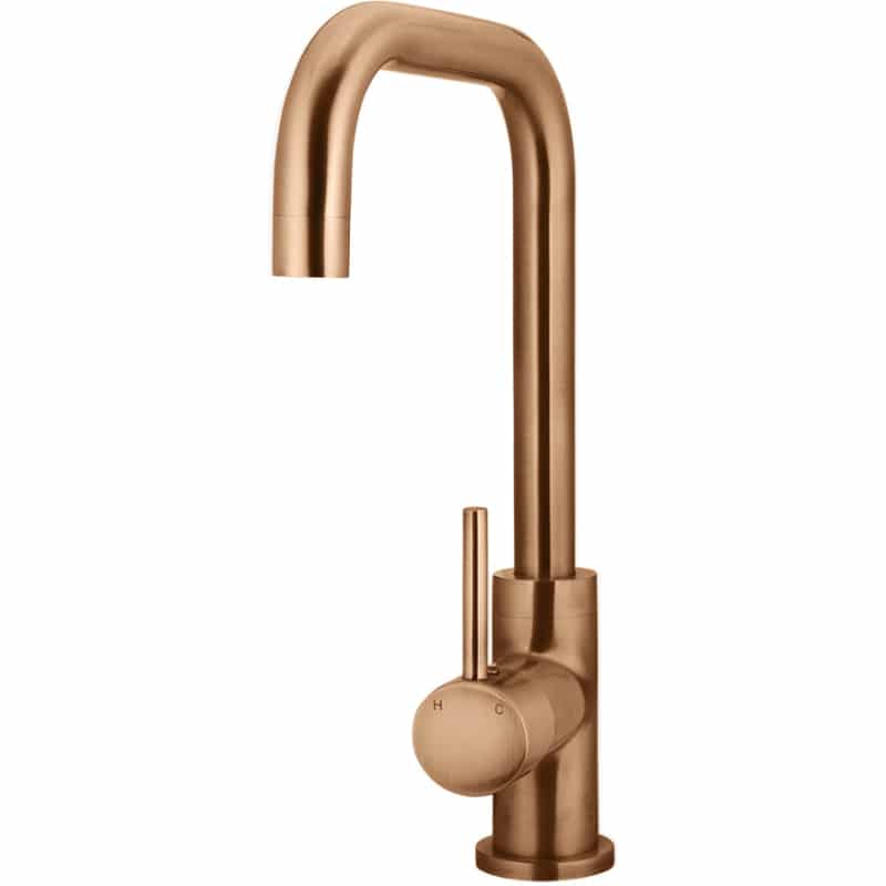 Round Kitchen Mixer Tap - Lustre Bronze