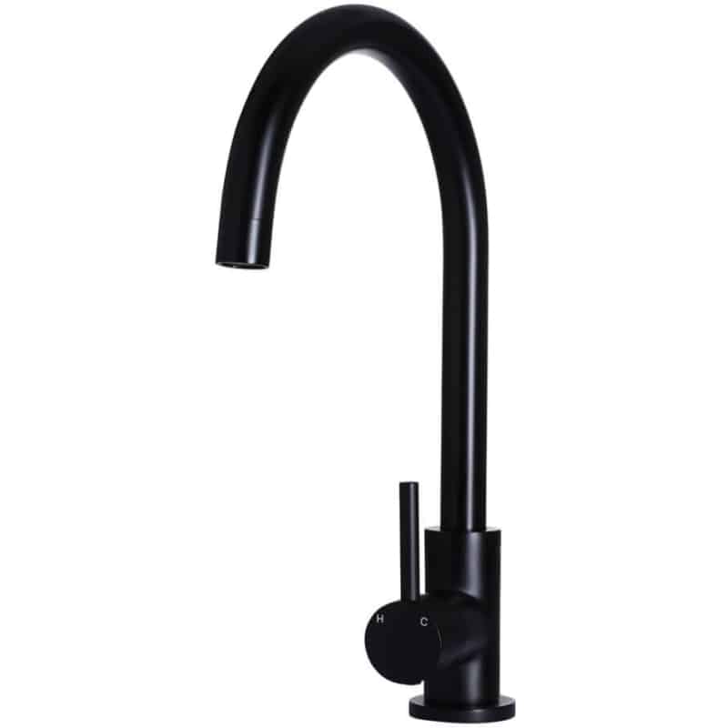 Round Kitchen Mixer Tap - Matte Black