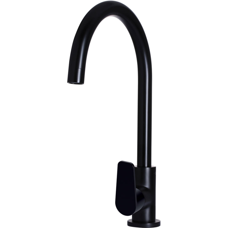 Round Paddle Kitchen Mixer Tap - Matte Black