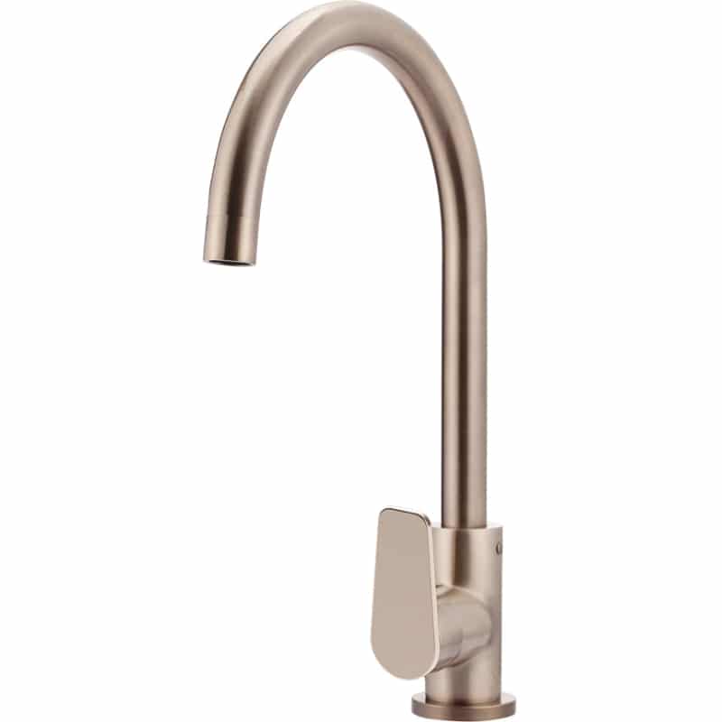 Round Paddle Kitchen Mixer Tap - Champagne
