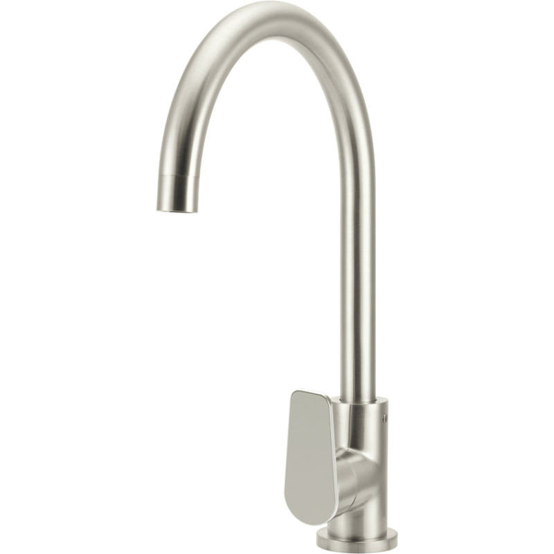 Round Paddle Kitchen Mixer Tap - Brushed Nickel