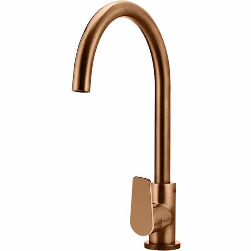 Round Paddle Kitchen Mixer Tap - Lustre Bronze