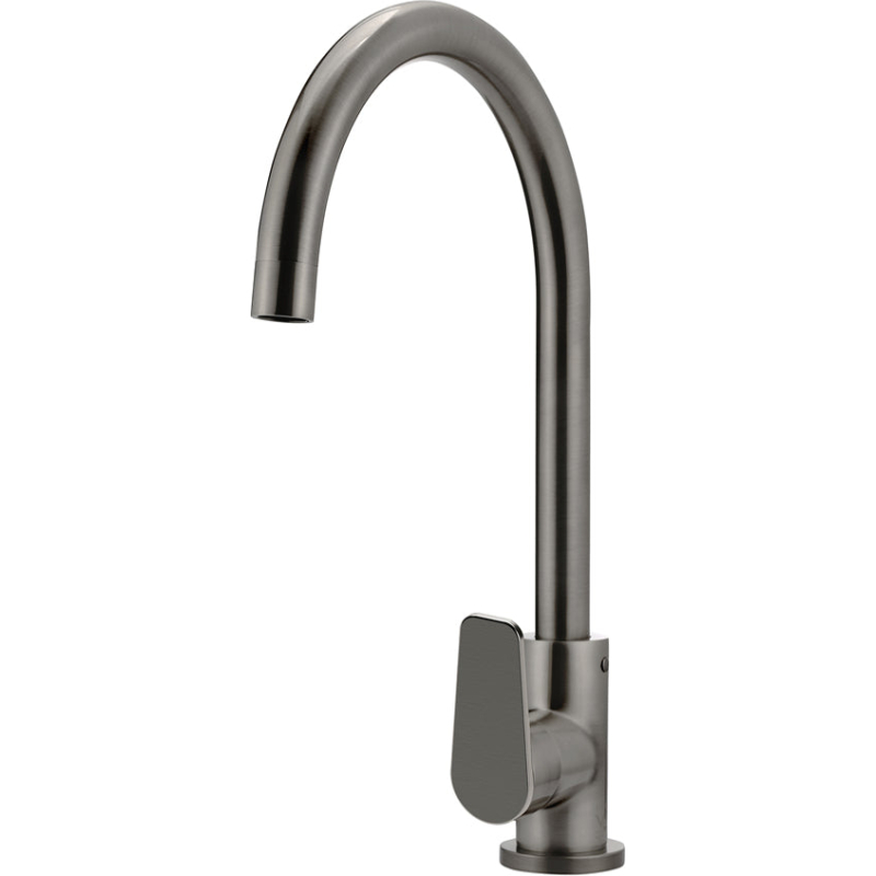 Round Paddle Kitchen Mixer Tap - Gun Metal