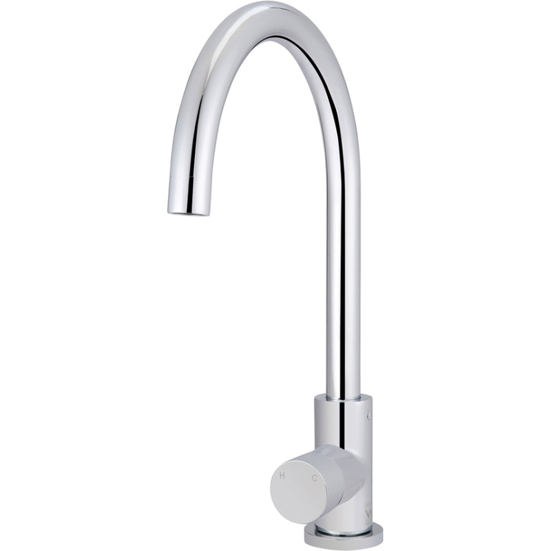 Round Pinless Kitchen Mixer Tap - Chrome