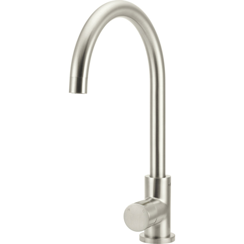 Round Pinless Kitchen Mixer Tap - Brushed Nickel