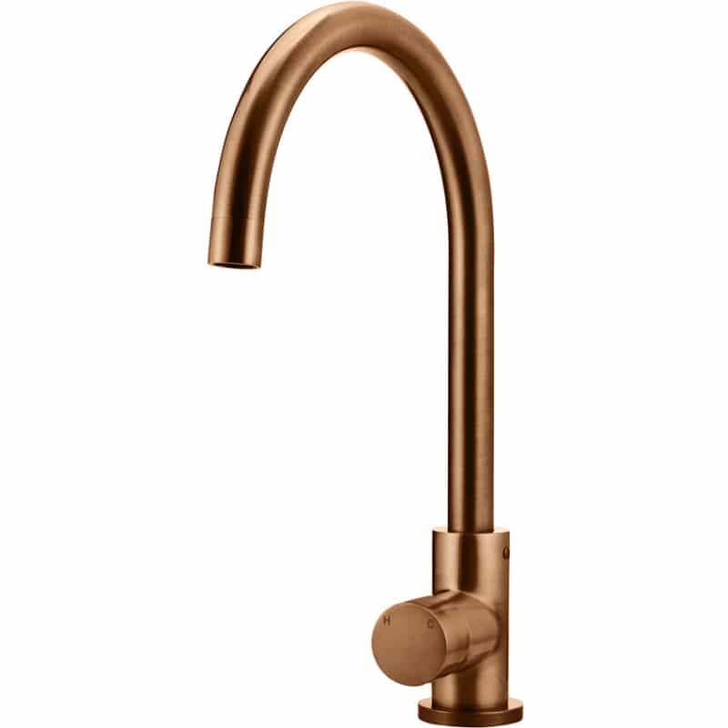 Round Pinless Kitchen Mixer Tap - Lustre Bronze