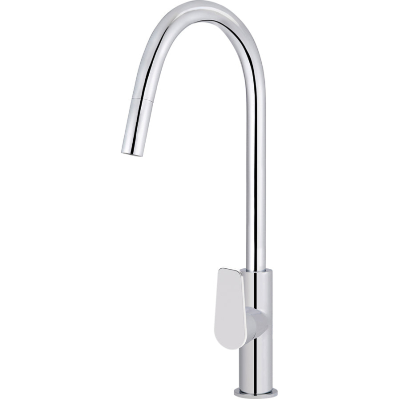 Round Paddle Piccola Pull Out Kitchen Mixer Tap - Chrome