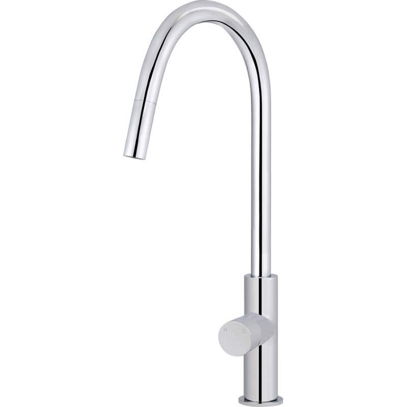 Round Pinless Piccola Pull Out Kitchen Mixer Tap - Chrome