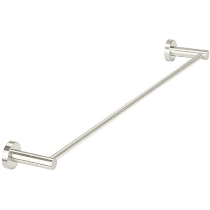 Round Single Towel Rail 600 mm - Brushed Nickel