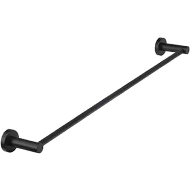Round Single Towel Rail 600 mm - Matte Black