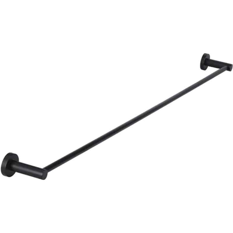 Round Single Towel Rail - Matte Black