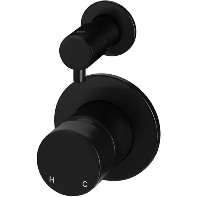 Round Finish Pinless Diverter Mixer - Matte Black