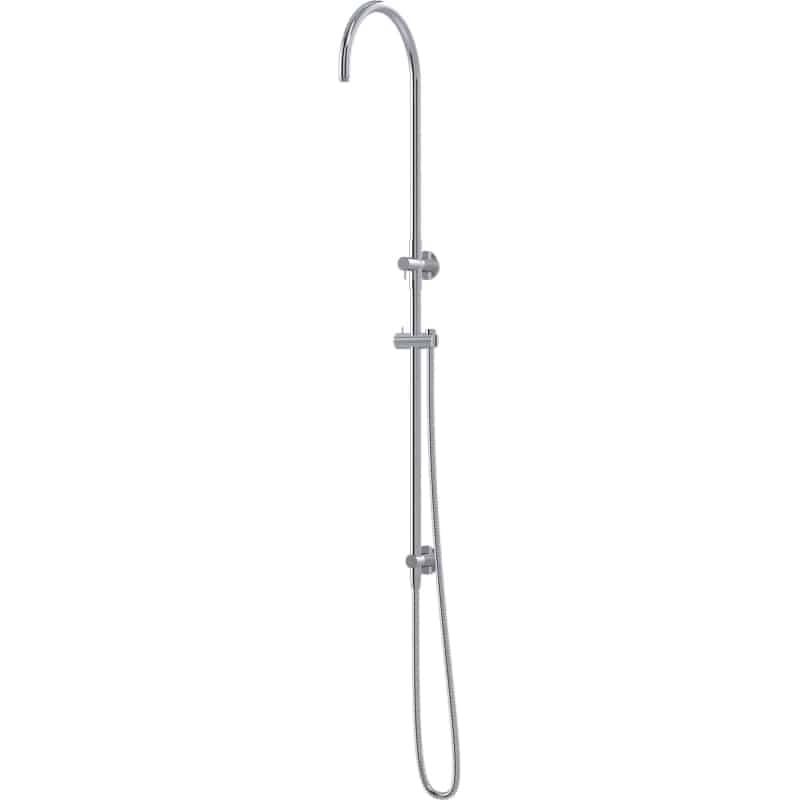Curved Shower Rail with Hose (excludes Rose and Handshower) - Chrome