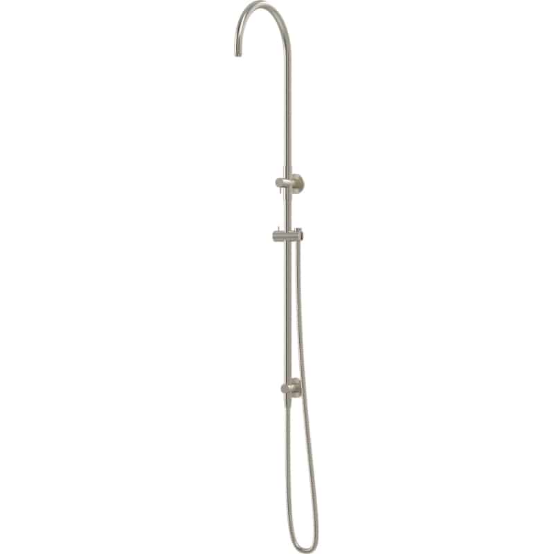 Curved Shower Rail with Hose (excludes Rose and Handshower) - Brushed Nickel