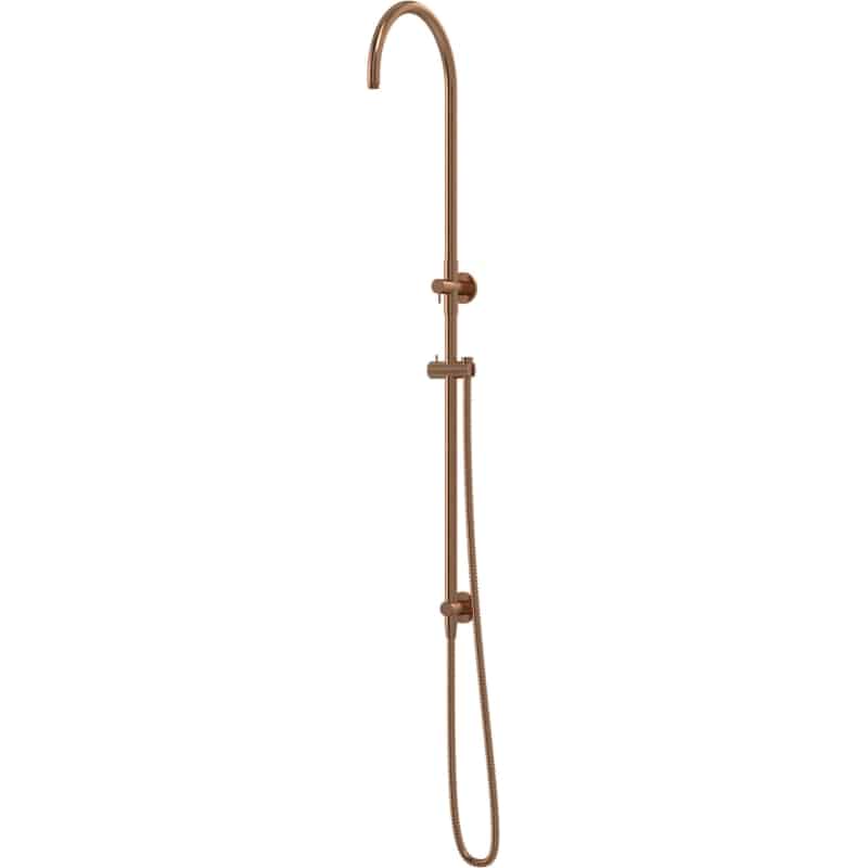 Curved Shower Rail with Hose (excludes Rose and Handshower) - Lustre Bronze